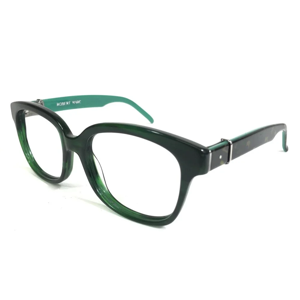 Robert Marc Eyeglasses Frames 681-223 Green Tortoise Square Thick Rim 50-17-135